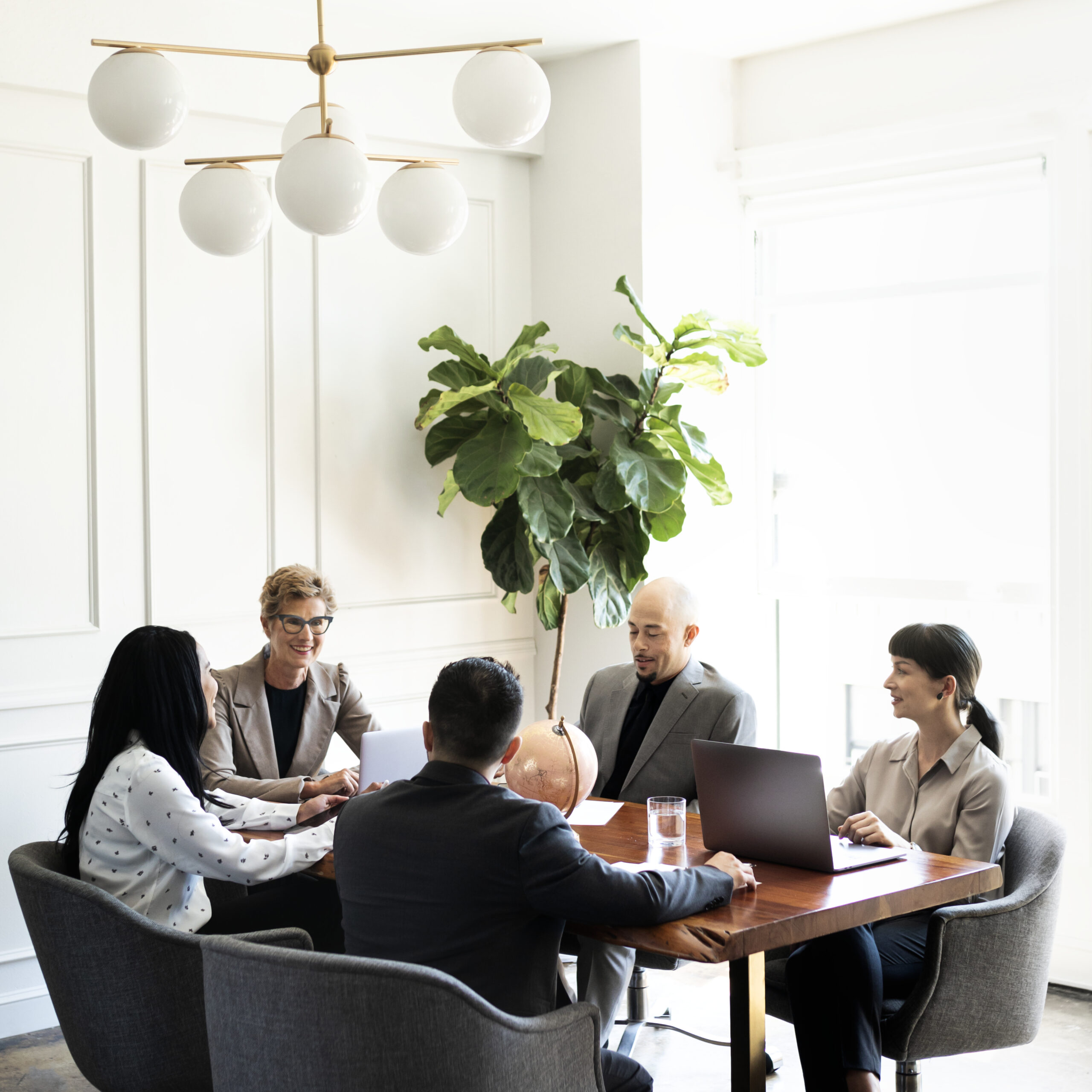 Happy business people in a meeting